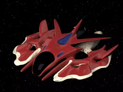 living spaceship PBR Low-poly 3D model
