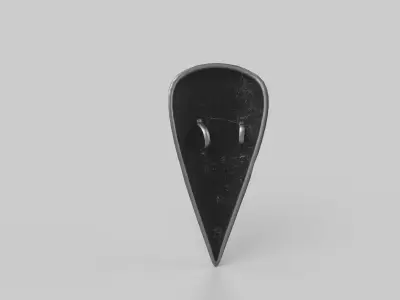Shield pin with diamond Low-poly 3D model