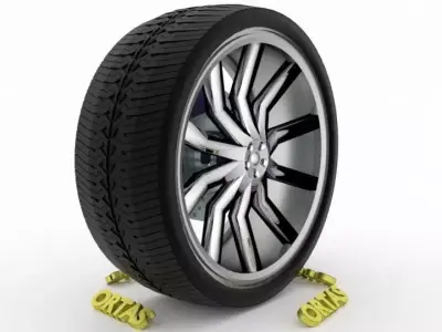 ORTAS CAR WHEEL RIM 135 GAME READY WHEEL RIM TIRE 3D model