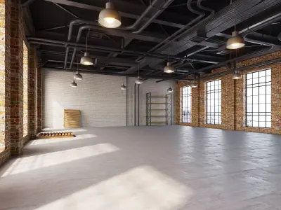 interior loft office hall 04 Low-poly 3D model