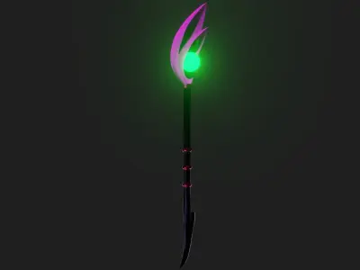 Dark Magician Yu-Gi-Oh Wand Low-poly 3D model