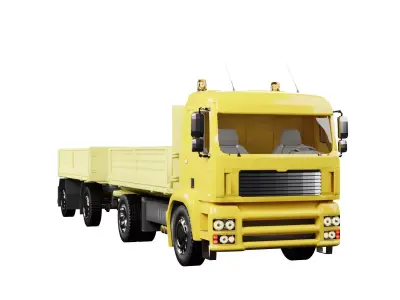 Dump Truck Low-poly 3D model - Low-poly and Textured