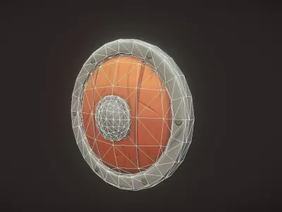 Wooden Shield Low-poly 3D model 20