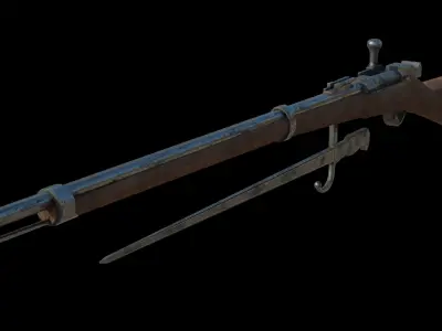 Fusil Gras mle 1874 Low-poly 3D model