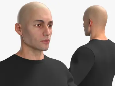  Black Slim Fit Undergarment Worn on Man 