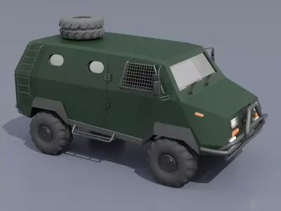 Armored Tactical Vehicle - Offroad Troop Transport Truck 3D model