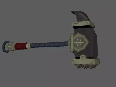 Hand Painted Low Poly Poppy Hammer Free low-poly 3D model