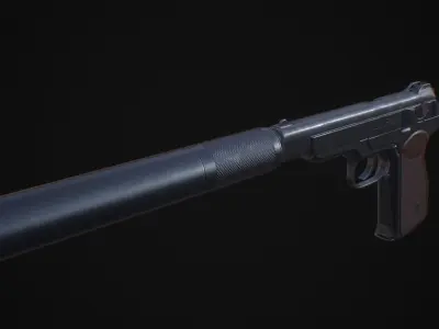 APB - APS Stechkin automatic pistol Low-poly 3D model