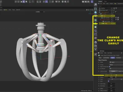 Metal Claw 23 with RIG 3D model