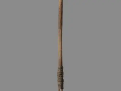 Medieval wooden shovel Low-poly 3D model