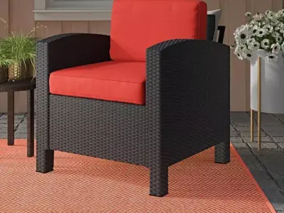 Katzer Wicker Resin Aluminum Contemporary Patio Chair  3D model