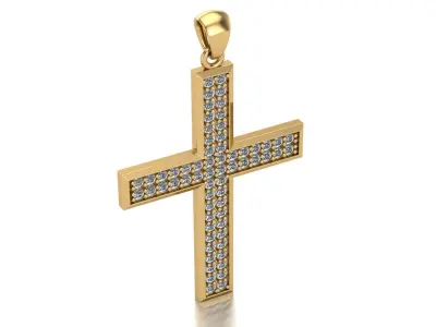 Cross Diamond Pendant - 3D Printable Model 3D model