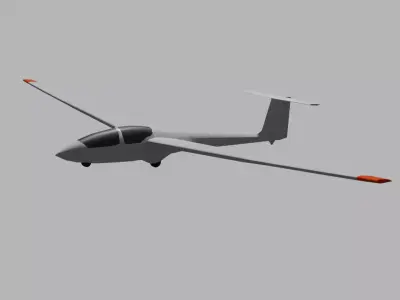 Schleicher Ask 21 Glider Low-poly 3D model