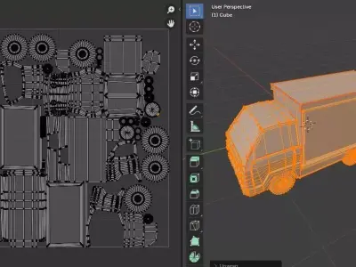 Truck Low Poly Game-ready Low-poly 3D model