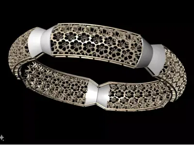 1179 Shimmering Floral Bangle 60MM-12gm 3D print model