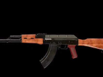 AKM assault rifle Low-poly 3D model get