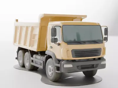 Dump Truck Construction and Material Transport Vehicle 3D model