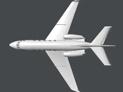 Learjet private jet Low-poly 3D model