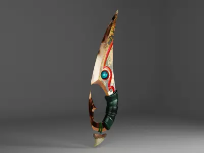 Aquatic Dagger Low-poly 3D model