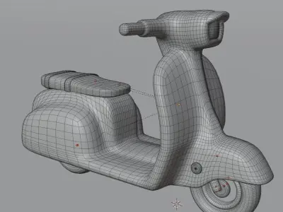 Classic Illustration Motorcycle Scooter Low-poly 3D model