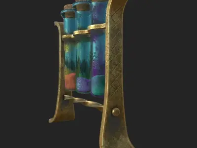 glass tubes with substances PBR low poly Low-poly 3D model