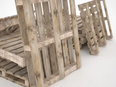 European pallets collection Low-poly 3D model
