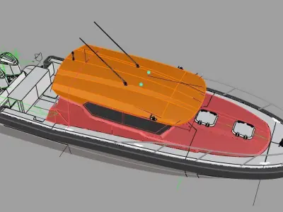 12m Aluminum Boat Concept 3D model