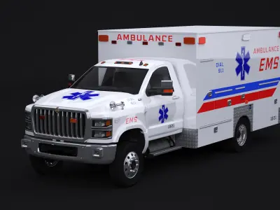 EMS Ambulance and Stretcher Collection 3D model