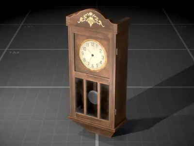 Used Soviet Wall Clock Low-poly 3D model