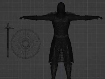 Knight in armor 3D model 6