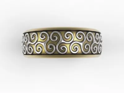 Antique Celtic Pattern Eternity Wedding Band 3D print model