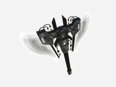 SciFi War Axe B09 Black Camo - Sci Fi Weapon Design Low-poly 3D model
