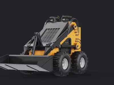 Skid Steer Loader Mini Yellow 3D model