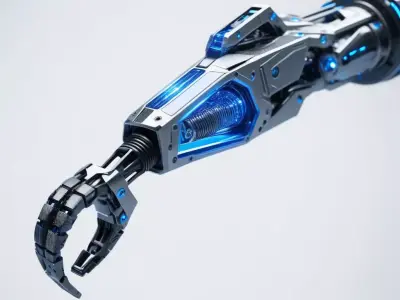 Cybernetic Arm Carbon Fiber Blue 3D model