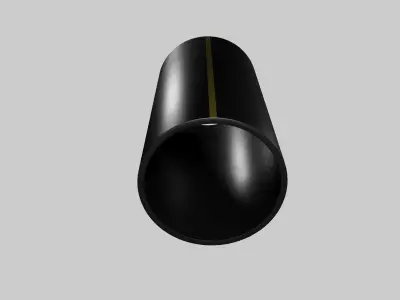 Technical HDPE pipes  with orange lines highpoly 3D model