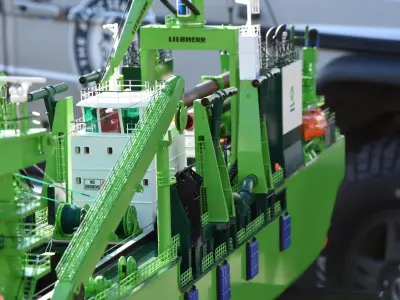 D Artagnan Dredger excavator Ship cutting suction dredger 3D print model