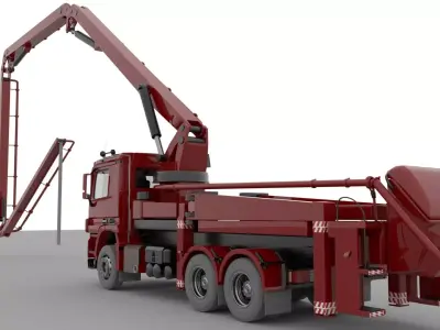 Concrete Pump Vehicle 3D model