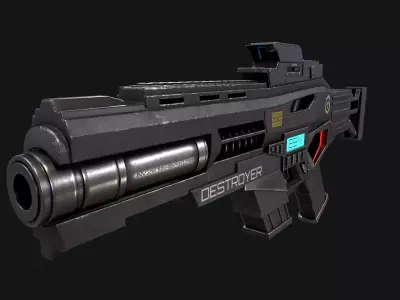 3D SciFi Rifle model 3D model