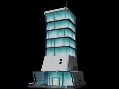 Sci-fi Office Building Low-poly 3D model