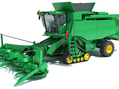 Tracked Combine Harvester 3D model
