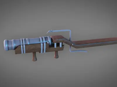 Medieval Firearm HandCannon 3D Model Lowpoly Low-poly 3D model purchase