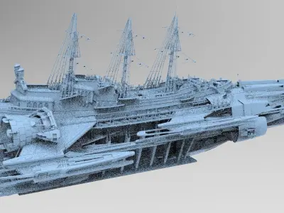 Sci Fi Speeder airship 1 3D model