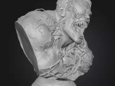 Venomized Hulk Bust 3D print model