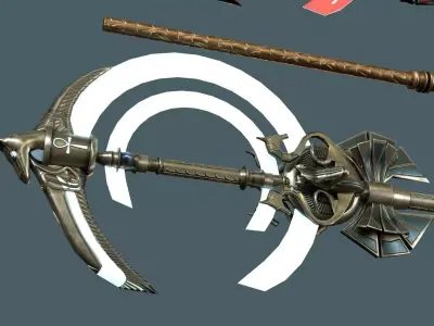 Scepter of Anubis Low-poly 3D model