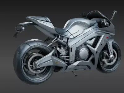 Futuristic 3D-Printable Motorcycle Custom Bike Model Low-poly 3D model