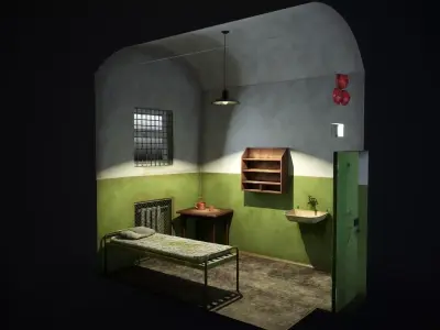 An old prison chamber Low-poly 3D model