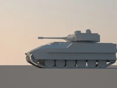Bradley 3D model armoured tank Low-poly 3D model