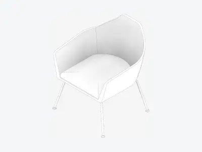 Chair - Simplicity - 4 Leg Metal Low-poly 3D model