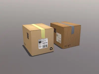 Boxes 400X300X300 Low-poly 3D model