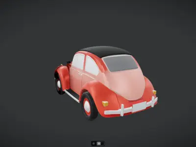Classic red Volkswagen Beetle car 3D model purchase
